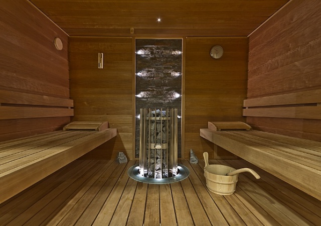 Sauna wykonana z Thermory thermo osiki w modyfikacji Medium